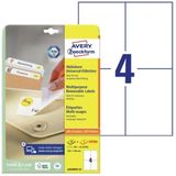 AVERY Zweckform universele etiketten, 105 x 148 mm, wit, 30 vel, verwijderbaar