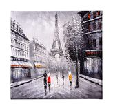 Homemania Eiffeltoren en landschappen voor woonkamer, slaapkamer, meerkleurig, 60 x 3 x 60 cm, HM20KNV60 x 60 – 113, polyester, hout
