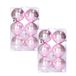 Cosy & Trendy Cirkel Motief Kerstballen - 2x - Roze - Dia 6 cm - Kunststof
