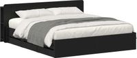 vidaXL Bedframe met opbergruimte en hoofdbord Zwart 180 x 200 cm