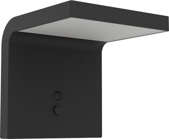 EGLO Spiante Solar Outdoor Wall Lamp - Black/White - LED - 14cm