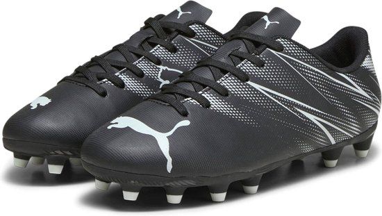 Puma Attacanto FG/AG Voetbalschoenen Junior - Zwart/Wit - Maat 28