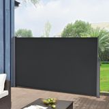 pro.tec Windscherm uittrekbaar zijluifel 300x180 cm antraciet en zwart