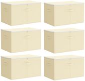 vidaXL Opbergbox 6 stuks non-woven stof 60 x 43 x 35 cm Crèmekleurig