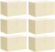vidaXL Boîte de rangement 6 pièces tissu non-tissé 60 x 43 x 35 cm Crème