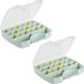 Plasticforte Opbergkoffertje/opbergdoos/sorteerbox - 2x - 13-vaks - kunststof - mintgroen - 25 x 21 x 4 cm