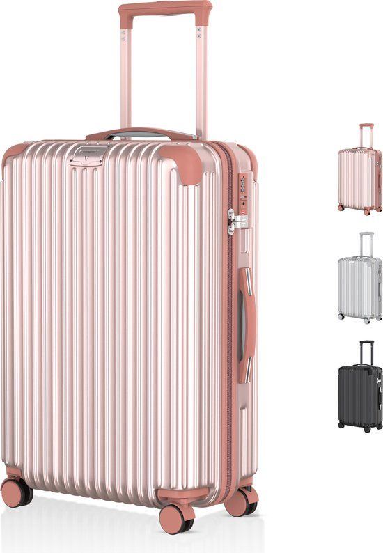 Voyagoux® Reiskoffer Large 116L Rosé Goud TSA Slot