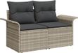 vidaXL Tuinbank met kussen Lichtgrijs 141 x 62 x 69 cm polyrotan
