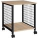 tectake® bijzettafel met 2 planken en wielen, nachtkastje in industrieel design, 40 x 40 x 48 cm, voor woonkamer, slaapkamer, kantoor, zwart metalen frame (industrieel lichtbruin)