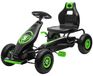 HOMCOM Gokart, kinderauto met pedalen, loopfiets, geschikt voor buiten, groen en zwart