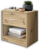 Merkloos / Sans marque Famanu Nachtkastje, eikenlook, met lade, 39 x 41 x 28 cm