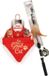 Merkloos / Sans marque Koopman International Bandana halsband rood - met speelgoed hengel - voor katten/poezen - kerstcadeau