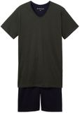 Tom Tailor Pyjamaset van katoen Maat 50 green-dark-horizontal-stripe