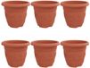 vidaXL Pot de fleurs rond 6 pcs Rouge brique Ø 30 x 25 cm Plastique