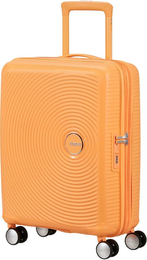 American Tourister Soundbox Spinner 55/20 TSA Uitbreidbaar Handbagage Koffer Papaya Pop