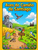 Aves do Camiño de Santiago: Libro para Colorear para Nenos de 4 a 8 Anos – 20 Aves cos seus Nomes e Motivos Xacobeos para Colorear