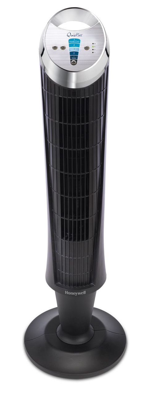 Honeywell HY254E4 Tower Fan - Black/Silver - Floor Fan with Timer & Remote Control