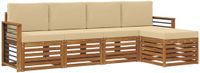 vidaXL Bankset voor buiten, 5-delig, naturel en beige