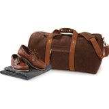Quadra Canvas weekendtas/reistas donker bruin 45 liter - Vintage reistassen/weekendtassen - Tassen voor dames/heren/volwassenen