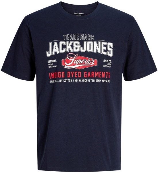 JACK & JONES PLUS SIZE Jack & Jones Logo Tee SS 2 Col Shirt Heren (plussize) - Maat 5XL
