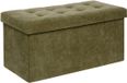 Atmosphera Poef/hocker - groen - MDF/fluweel - 76 x 38 x 38 cm - opvouwbaar - opbergbox