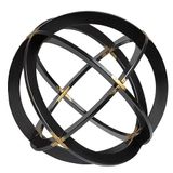 Everydecor Decoratieve bol voor woondecoratie - zwart en goud, handgeschilderd, moderne decoratieve ballen voor woonkamer, slaapkamer, keuken, badkamer, kantoor - decoratieve tafelbollen voor