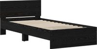 vidaXL Bedframe met Hoofdbord Zwart Eiken 90 x 200 cm