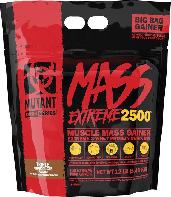 Mutant Mutant Mass XXXTREME 2500 (12lbs) Triple Chocolate - Gewichtstoename - Zonder Creatine