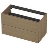 INK - Meuble bas 2L Softclose avec poignées - 900x450x520 mm - Chêne olive