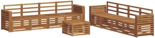 vidaXL - Buiten - bank - set - 9 - st - Naturel