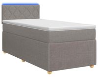 vidaXL Boxspringbed met matras en hoofdeinde, taupe, 90 x 200 cm, stof