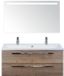 BES LED Seville Badmeubelset 120 cm - 2 Laden Tabacco - Wastafel Djazz Enkel 2 Kraangaten met Sence Spiegel