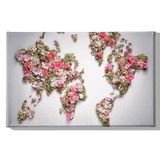 Homemania Wereldkaart voor woonkamer, slaapkamer, meerkleurig, 45 x 3 x 70 cm, HM20KNV45 x 70 – 234, polyester, hout