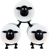 FluxGoods Schapen Toiletrolhouder Zwart (3 Stuks)