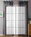 Set Uni Set van 2 ooggordijnen, transparant, HxB 145x140 cm, zwart