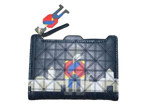 DONREGALOWEB - Women's Wallet - Navy Blue - British Motifs with Embroidered Triangles