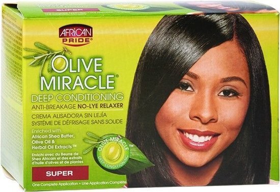 African Pride Olive Miracle Deep Conditioning Anti Breakage Relaxer Kit