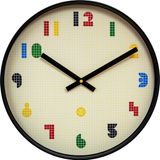 NeXtime nXt Bit Wandklok - 35 cm - ABS - Zwart/Multicolor - Stil