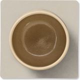LIND DNA Sous-verre Nupo - Cuir - Blanc Huître - 10 x 10 cm