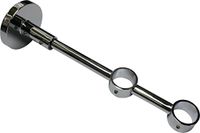 GARDINIA Dubbele dragers met metalen montageplaat voor gordijnroedes, 2-voudig, gesloten, alle montageonderdelen inclusief, serie Chicago, diameter 20 mm, chroom