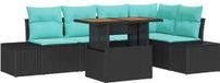 vidaXL Tuinbank Set Zwart en Blauwgroen