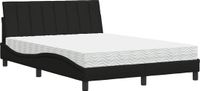 vidaXL Bed met matras "Hanko" stof zwart 120x200 cm