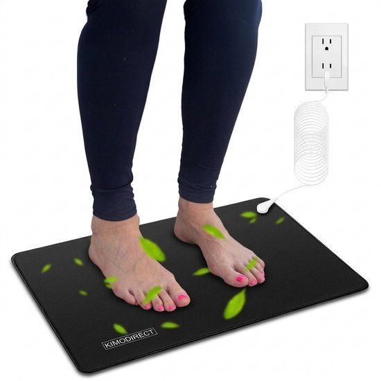 KIMO DIRECT Aardingsmat - 33x60 cm - Yoga Mat - Aardingslaken - Grounding Mat - Kunstleer - Antislip - Zwart