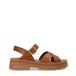 Manfield chunky leren sandalen cognac