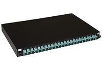 LINK LK24SC3P Glasvezelplaat (19 inch) met 24 SC SIMPLEX OM3 adapters diepte 250 mm met pigtail in zwart