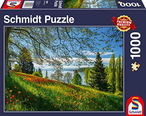 Schmidt Spiele Frühlingsallee zur Tulpenblüte, Insel Mainau Puzzle 1.000 Teile - NEU: Erwachsenenpuzzle Standard