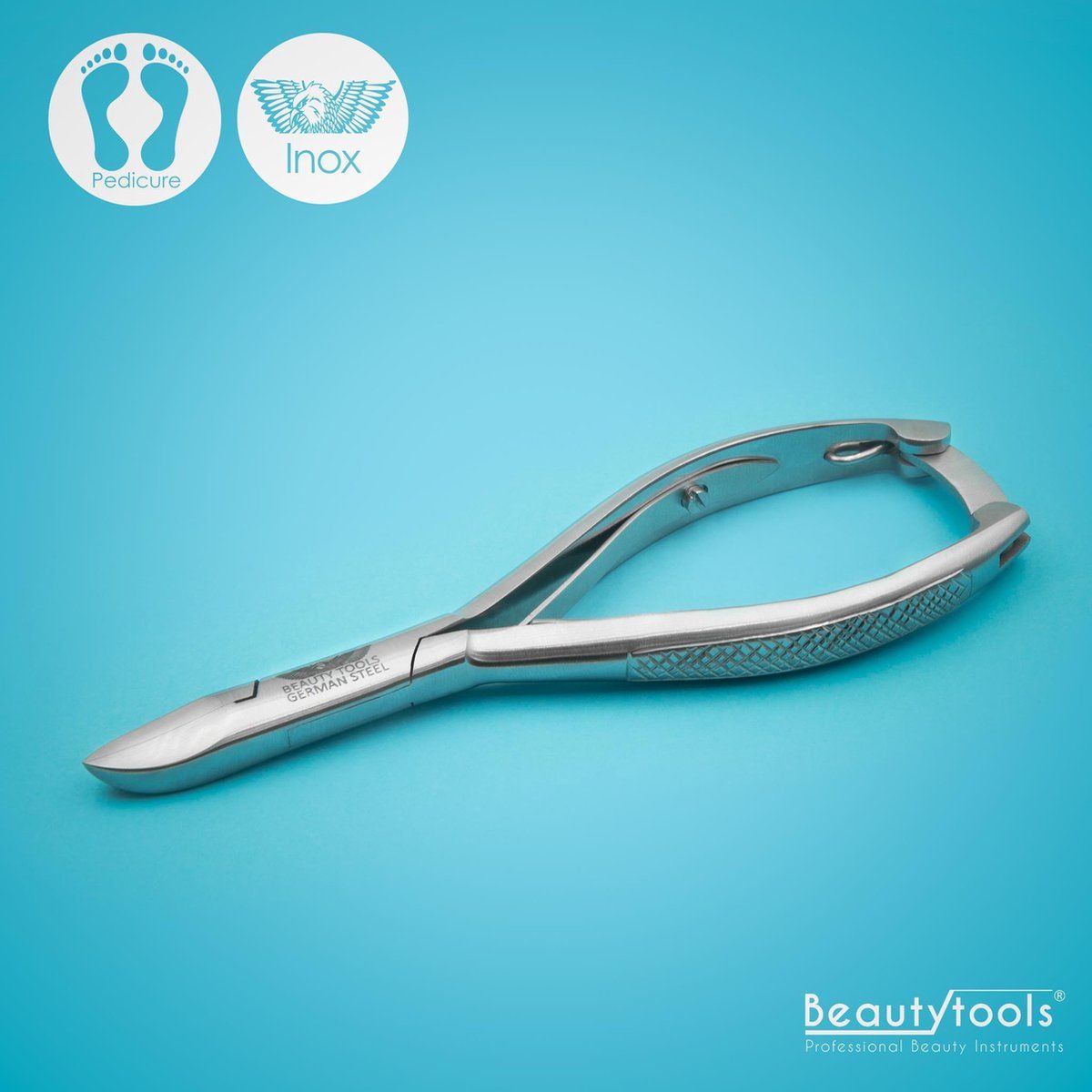 Beautytools.be INOX Nagelknipper/Nageltang Voor Pedicure Met Spitse Punt - 15 mm Gebogen Bek (NN-0119)