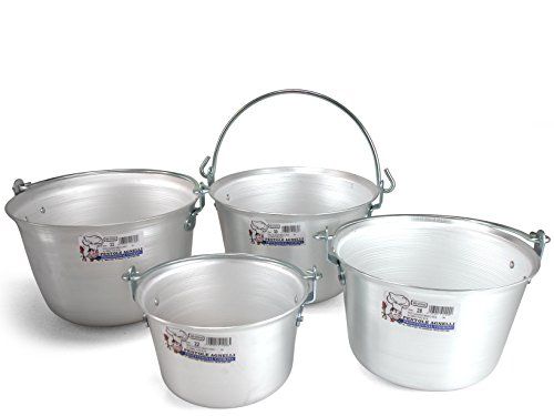 Pentole Agnelli ALMA14430 Professioneel Aluminium 3 Mm. Polenta Pot met Bow Handle, Diameter 30 cm, Zilver