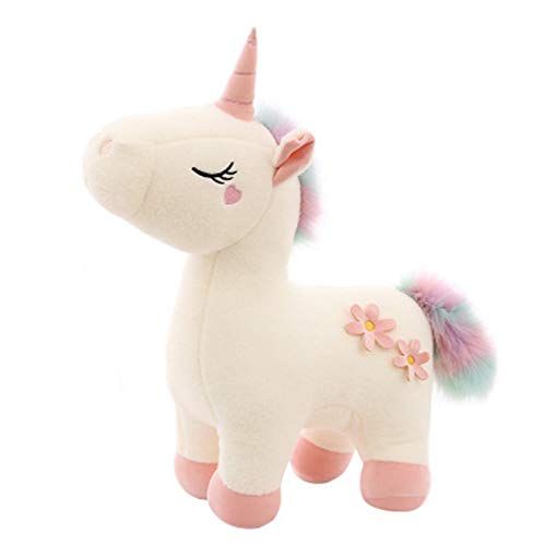 RAILONCH Pluche regenboog eenhoorn, knuffeldier schattig tiener hart pop cadeau