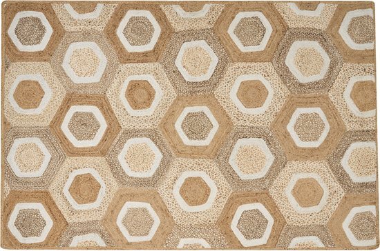 BASOREN - Laagpolig vloerkleed - Beige - 200 x 300 cm - Jute